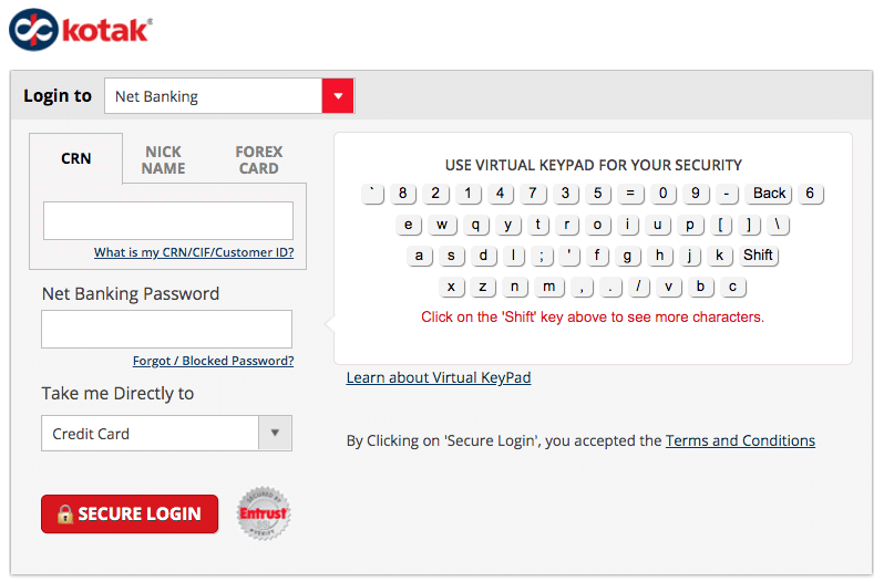 Kotak Bank Net Banking